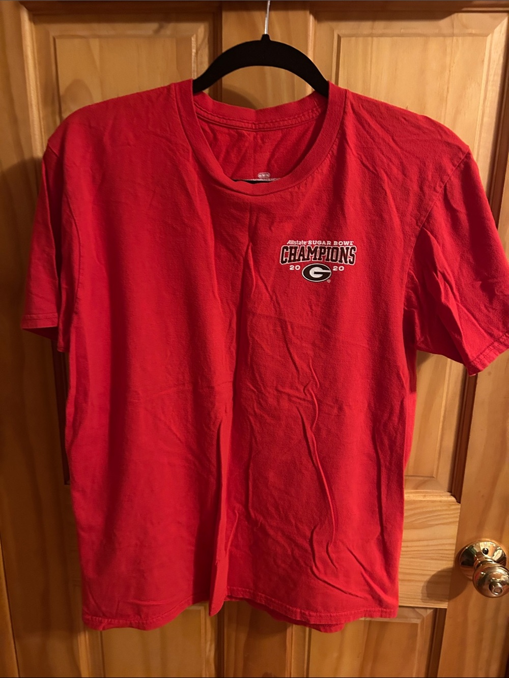 Red UGA Georgia Bulldogs 2020 Sugar Bowl Champions Graphic Short-Sleeve T-Shirt
